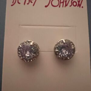 🔹 Betsey Johnson Sparkling CZ Silver Earrings 🔹